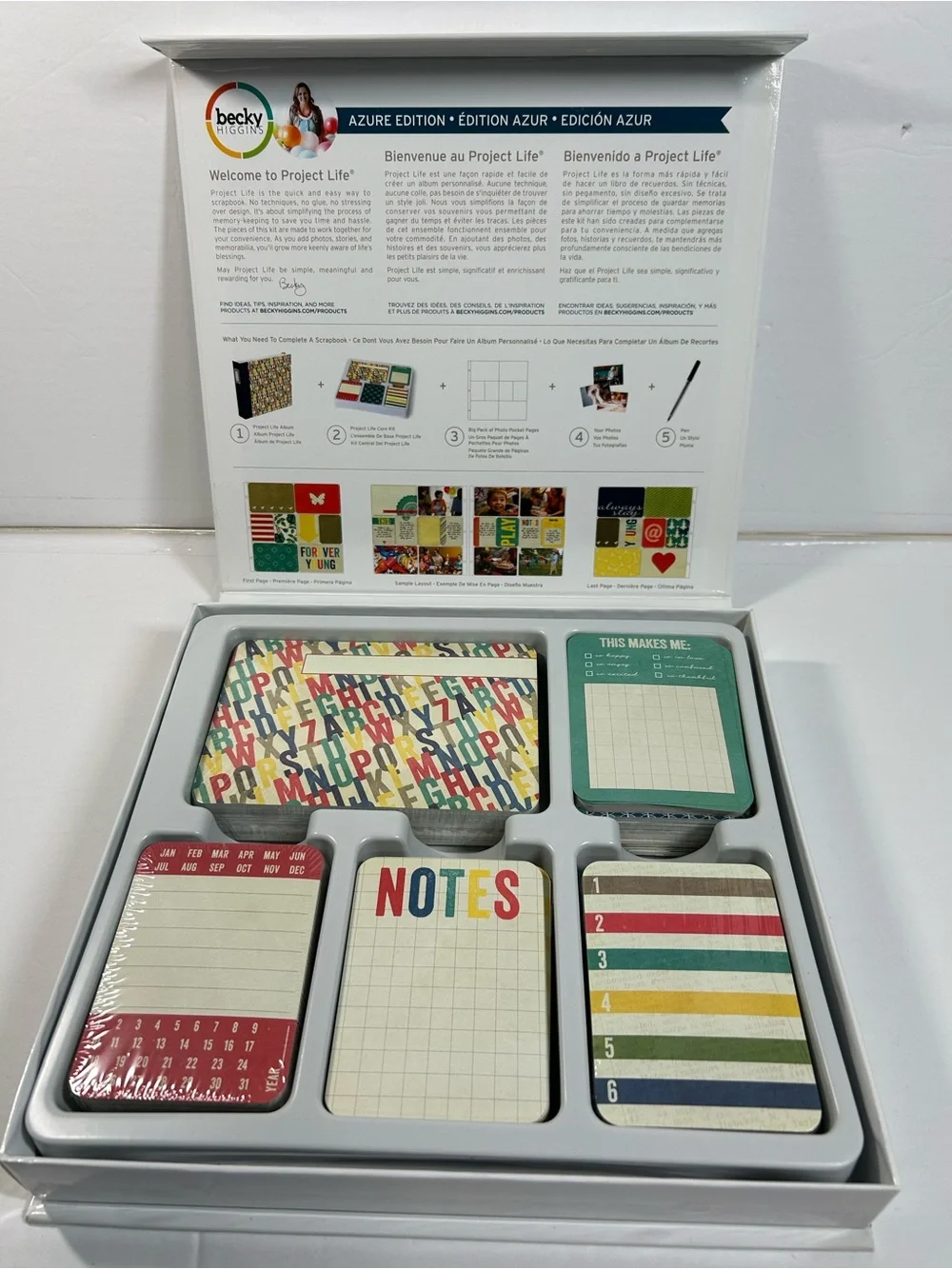 Becky Higgins Project Life Cards Scrapbook Card Set Azure Edition Core Kit